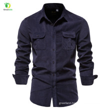 men's new wholesale custom denim top shirts cotton fit casual denim jacket shirt with long sleeve